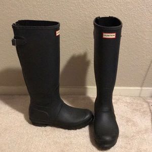 Matte black original tall hunter rainboots